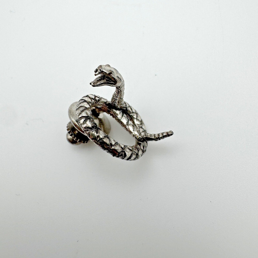 Rattlesnake Lapel Hat Tie Pin Curled Snake